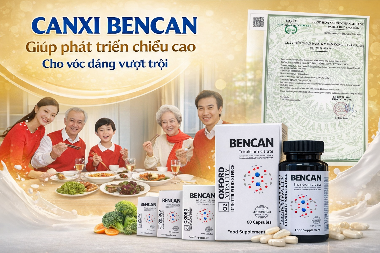 Canxi giúp phát triển chiều cao