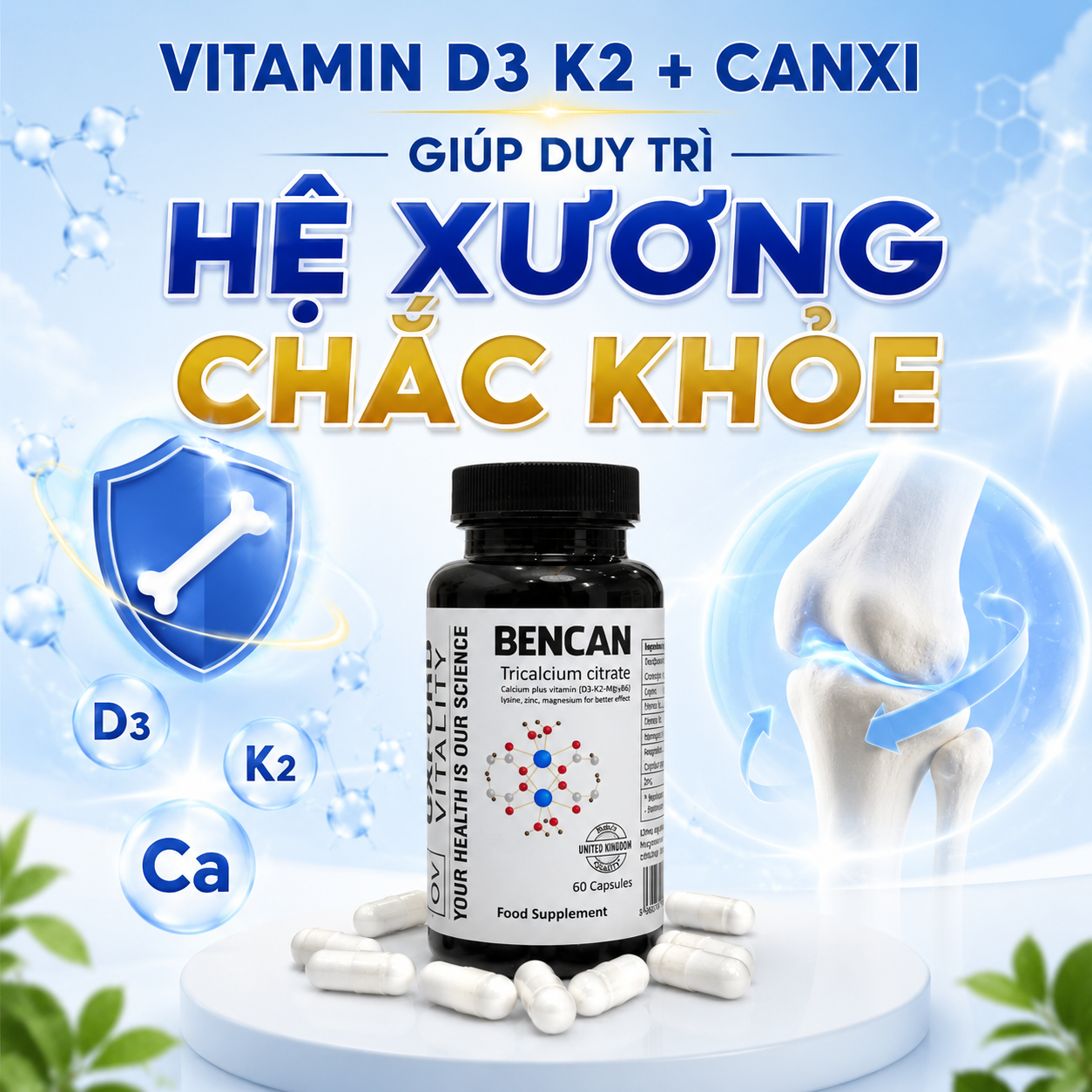 Lợi Ích Bổ Sung Vitamin D3 K2 + Canxi